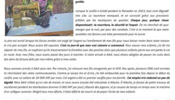 À Allacha, dans l’Est du Tchad, Khalda Ahmed Adam, réfugiée soudanaise de 42 ans et mère de sept enfants, a trouvé une nouvelle force grâce au soutien de Première Urgence Internationale et de l’ UTMB Mont-Blanc .