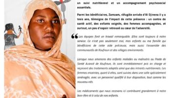 À Koufroun, Zamzam, réfugiée soudanaise qui a fui la guerre avec ses trois enfants