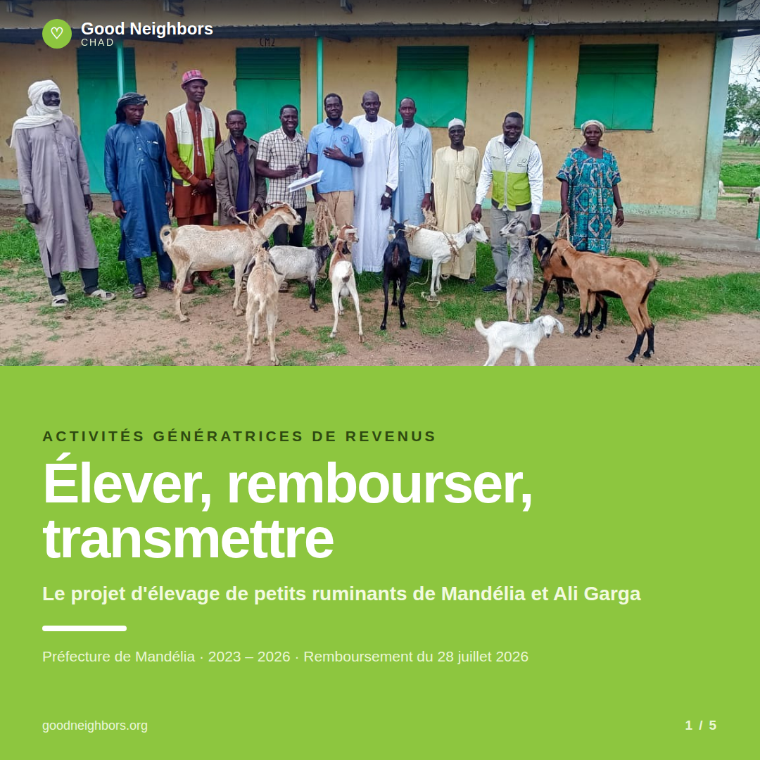 Vous consultez actuellement Good Neighbors Chad renforce l’autonomie des familles grâce à un système de transmission de chèvres